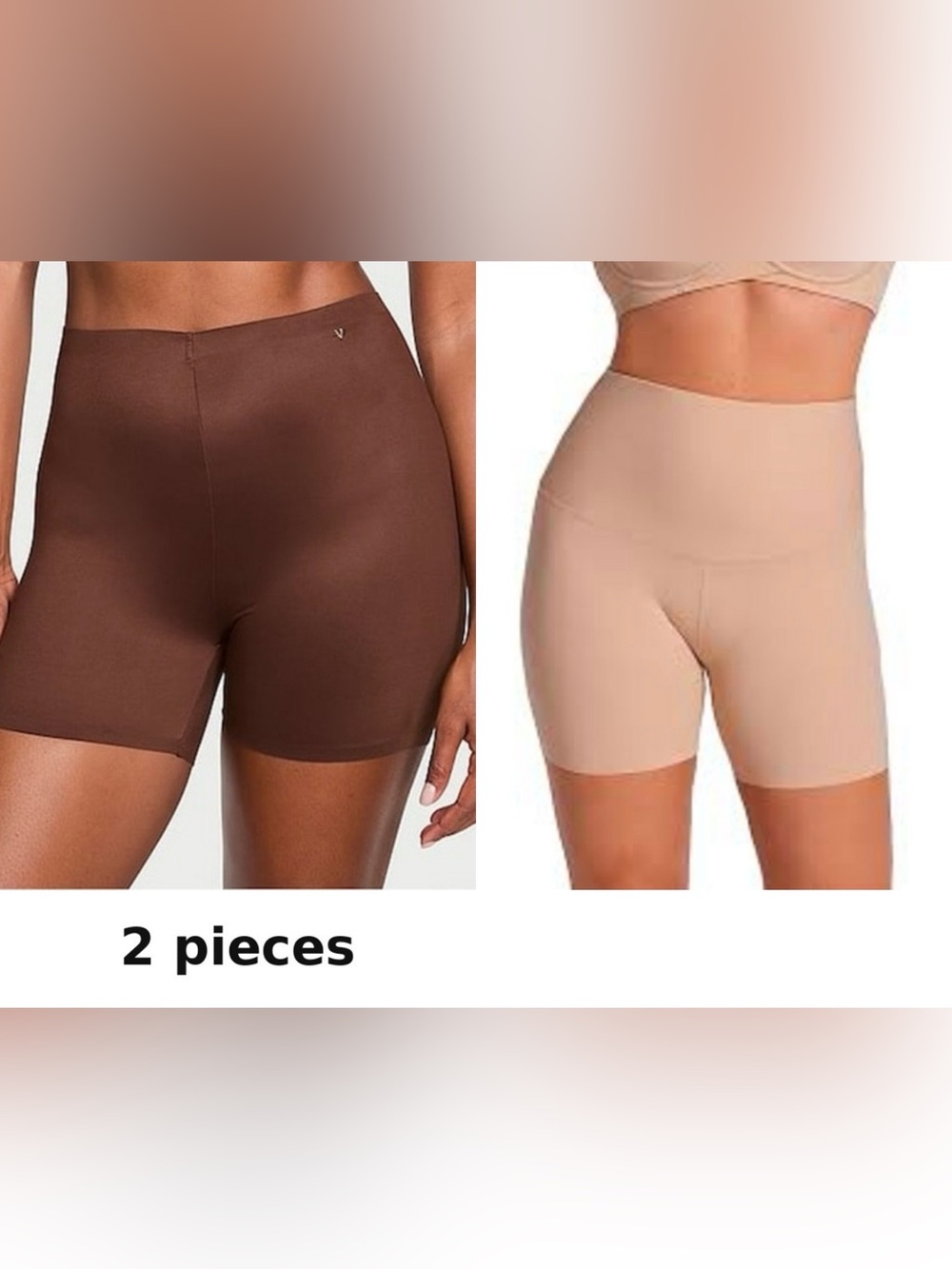 Victoria's Secret Seamless Bike Shorts Duo - Brown & Nude
